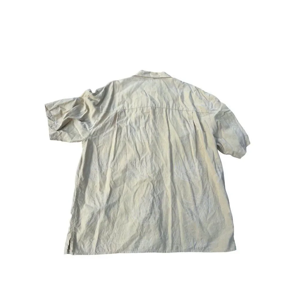 Joe‎ marlin silk button down yellow shirt size XL